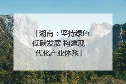 湖南：坚持绿色低碳发展 构建现代化产业体系