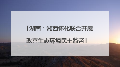 湖南：湘西怀化联合开展改善生态环境民主监督
