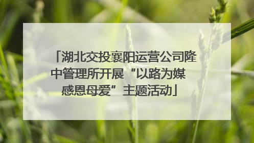 湖北交投襄阳运营公司隆中管理所开展“以路为媒 感恩母爱”主题活动