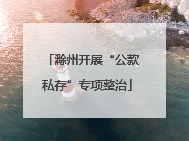 滁州开展“公款私存”专项整治
