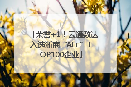 荣誉+1！云通数达入选浙商“AI+”TOP100企业