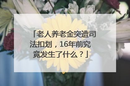 老人养老金突遭司法扣划，16年前究竟发生了什么？