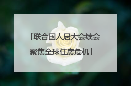 联合国人居大会续会聚焦全球住房危机