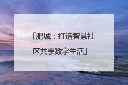 肥城：打造智慧社区共享数字生活