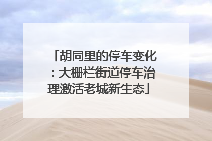 胡同里的停车变化：大栅栏街道停车治理激活老城新生态