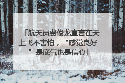 航天员费俊龙直言在天上飞不害怕，“感觉良好”是底气也是信心