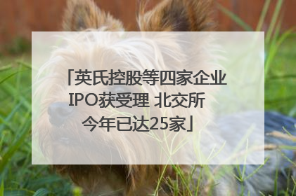 英氏控股等四家企业IPO获受理 北交所今年已达25家