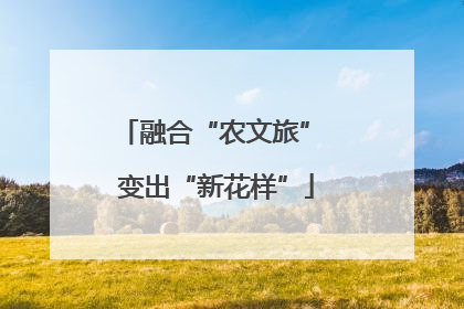 融合“农文旅” 变出“新花样”