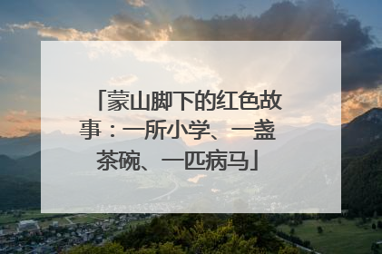 蒙山脚下的红色故事：一所小学、一盏茶碗、一匹病马