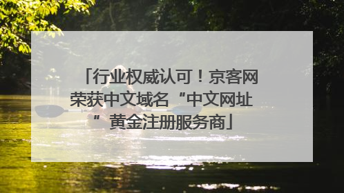 行业权威认可！京客网荣获中文域名“中文网址”黄金注册服务商