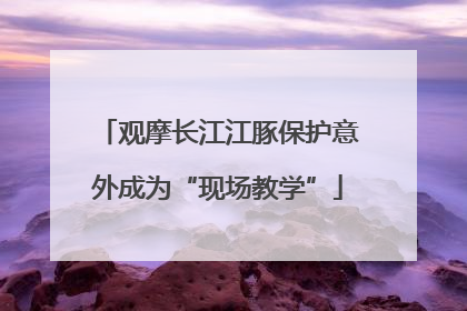 观摩长江江豚保护意外成为“现场教学”