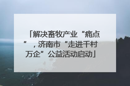 解决畜牧产业“痛点”，济南市“走进千村万企”公益活动启动