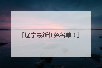 辽宁最新任免名单！