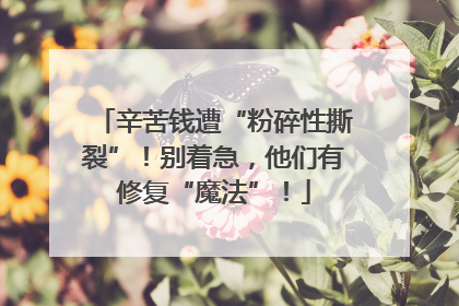 辛苦钱遭“粉碎性撕裂”！别着急，他们有修复“魔法”！
