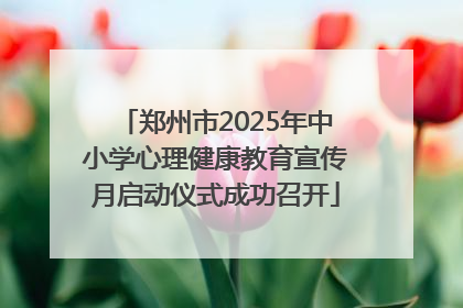 郑州市2025年中小学心理健康教育宣传月启动仪式成功召开
