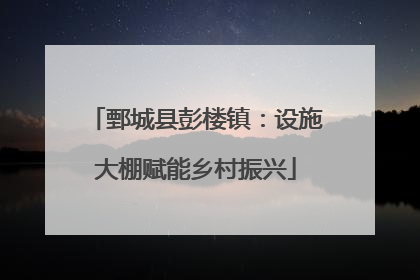鄄城县彭楼镇：设施大棚赋能乡村振兴