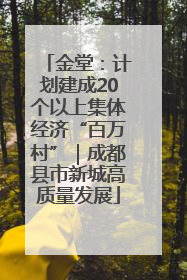 金堂：计划建成20个以上集体经济“百万村”｜成都县市新城高质量发展
