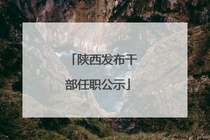陕西发布干部任职公示