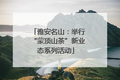 雅安名山：举行“蒙顶山茶”新业态系列活动