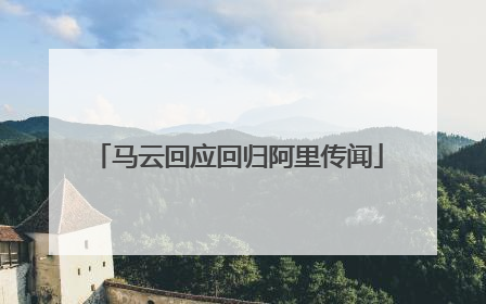 马云回应回归阿里传闻