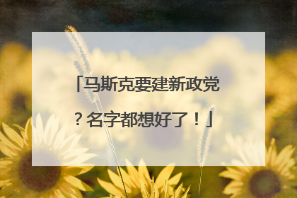 马斯克要建新政党？名字都想好了！