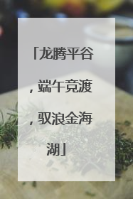 龙腾平谷，端午竞渡，驭浪金海湖