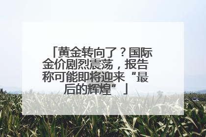 黄金转向了？国际金价剧烈震荡，报告称可能即将迎来“最后的辉煌”