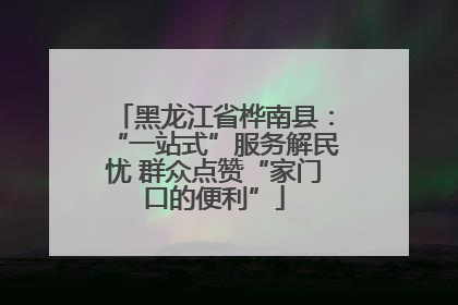 黑龙江省桦南县：“一站式”服务解民忧 群众点赞“家门口的便利”