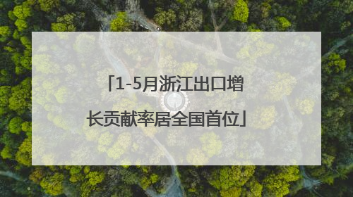 1-5月浙江出口增长贡献率居全国首位