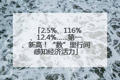 2.5%、116%、12.4%……第一、新高！“数”里行间感知经济活力