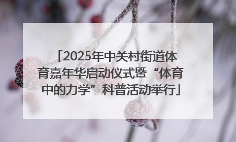 2025年中关村街道体育嘉年华启动仪式暨“体育中的力学”科普活动举行