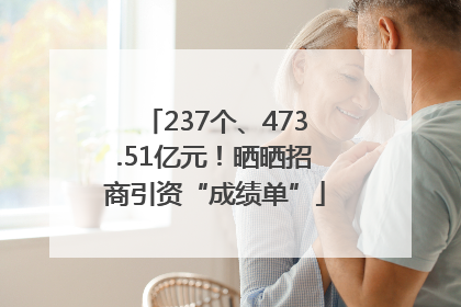 237个、473.51亿元！晒晒招商引资“成绩单”