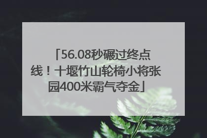 56.08秒碾过终点线！十堰竹山轮椅小将张园400米霸气夺金