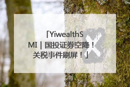 YiwealthSMI｜国投证券空降！关税事件刷屏！